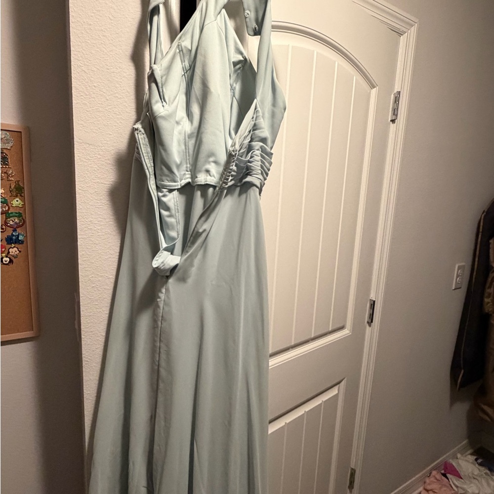David's Bridal Soft Blue Wedding Dress